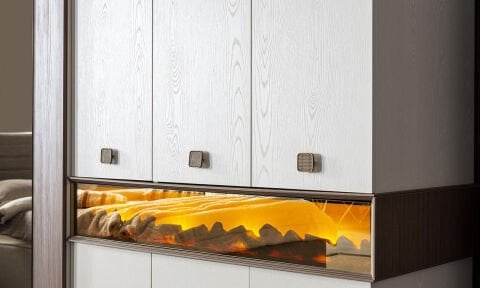 Orjin Yatak Odası 6 Kapılı Şömineli Dolap