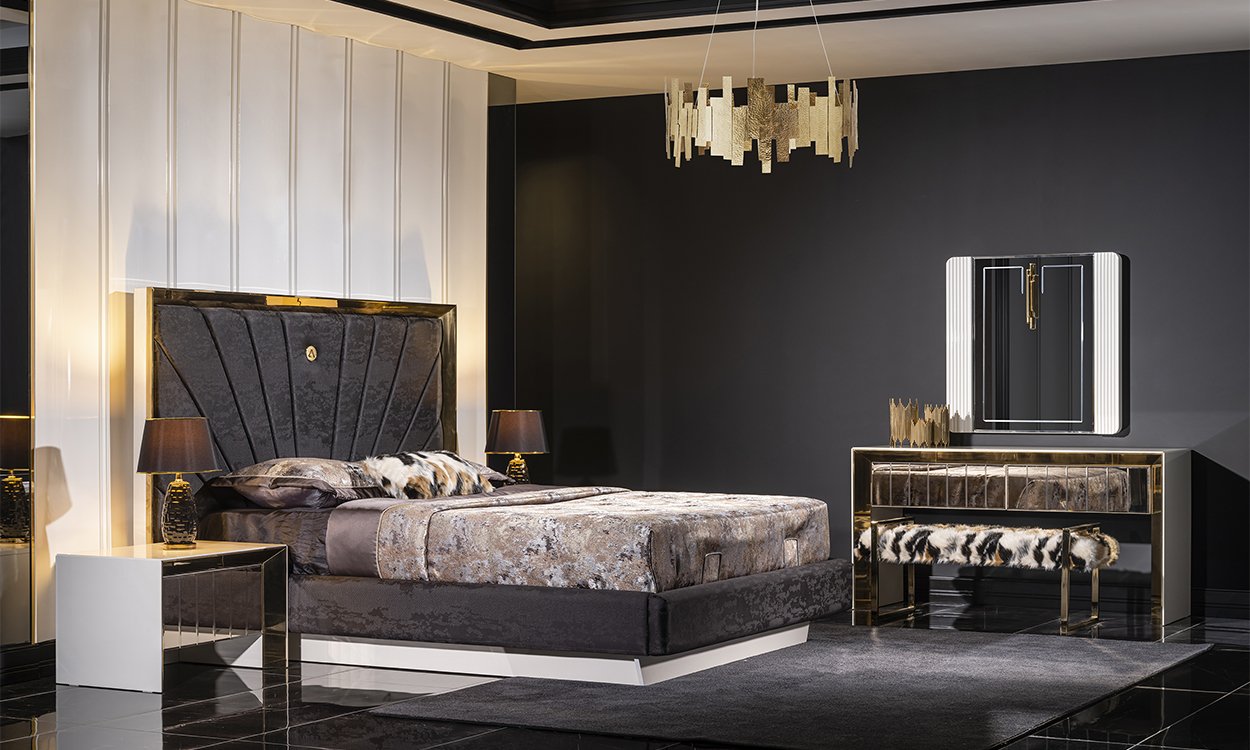 Vegas 6 Kapaklı Dolaplı Yatak Odası Takımı (Bazalı)