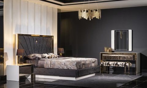 Vegas 6 Kapaklı Dolaplı Yatak Odası Takımı (Bazalı)