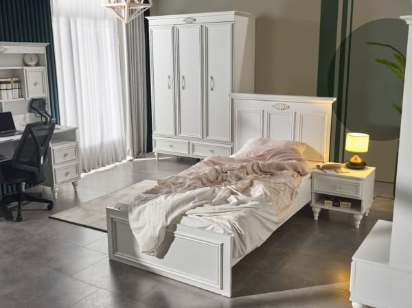 İskenderiye Genç Odası(Başlıklı Bazalı Karyola 100cmx200cm )