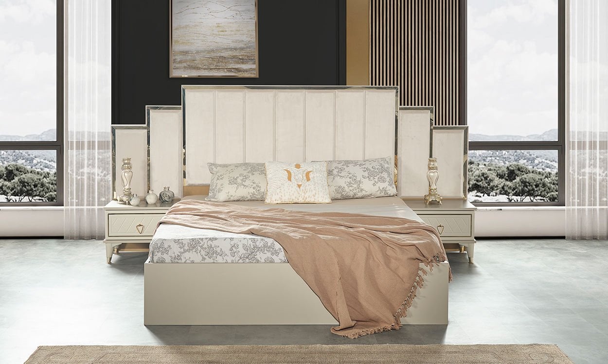 Sedef Yatak Odası 160*200 cm Başlıklı Karyola
