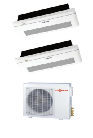 Viessmann Vitoclima Multi Tek Yön Kaset 1+2 Sistem (O2F3050M2) 2x12000 Btu İç 5,2 kw Dış Ünite