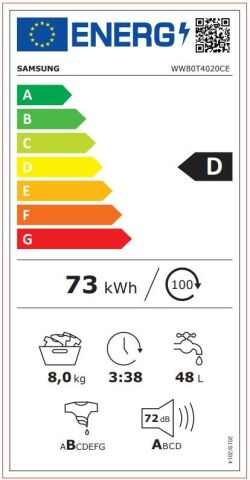 Samsung WW4000T WW80T4020CE/AH 1200 Devir 8 kg Çamaşır Makinesi