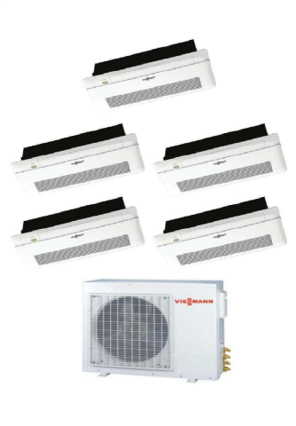 Viessmann Vitoclima Multi Tek Yön Kaset 1+5 Sistem (O5F3120M2) 9+9+9+9+12 Btu İç 12,0 kw Dış Ünite