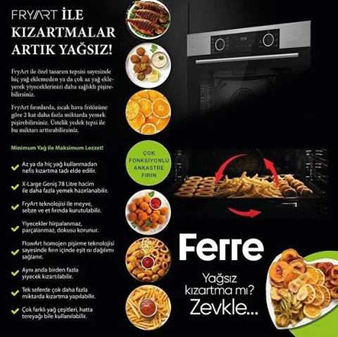 Ferre Fryart Cs Serisi Inox-Siyah Ankastre Cam Set D063 + CS205 + XE63MI