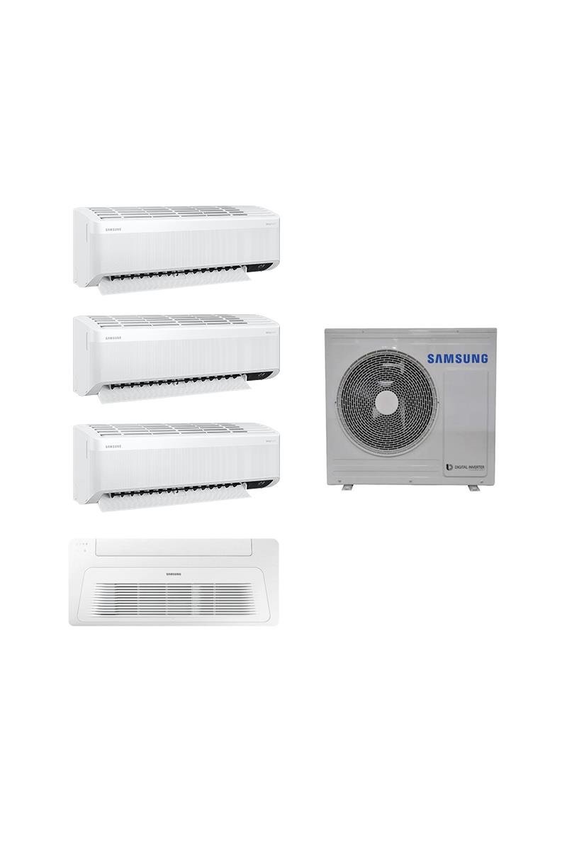 Samsung Wind Free Multi 1+4 AJ080TXJ4KH/EA 9+9+12 Duvar + 18 Tek yön Kaset Tipi İç 8 kw Dış Ünite