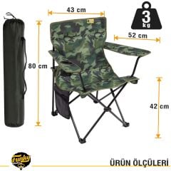 FUNKY CHAIRS V2 Yeşil Kamuflaj Lüks Kamp Sandalyesi