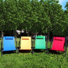 FUNKY CHAIRS Katlanır 5 Kademeli Plaj Şezlong Sandalye Turuncu