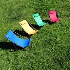 FUNKY CHAIRS Katlanır 5 Kademeli Plaj Şezlong Sandalye Turuncu