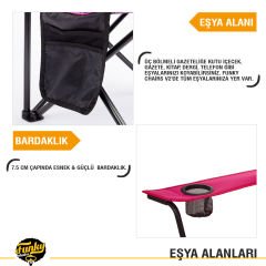 FUNKY CHAIRS V2 Fuşya Lüks Kamp Sandalyesi