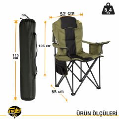 FUNKY CHAIRS Big Boy Katlanabilir XL Kamp Sandalyesi-Haki