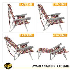 FUNKY CHAIRS Beach Star Plaj Şezlong Sandalye-Multicolor