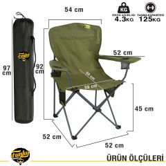 FUNKY CHAIRS V3 Light Haki XXL Büyük Boy Lüks Kamp Sandalyesi