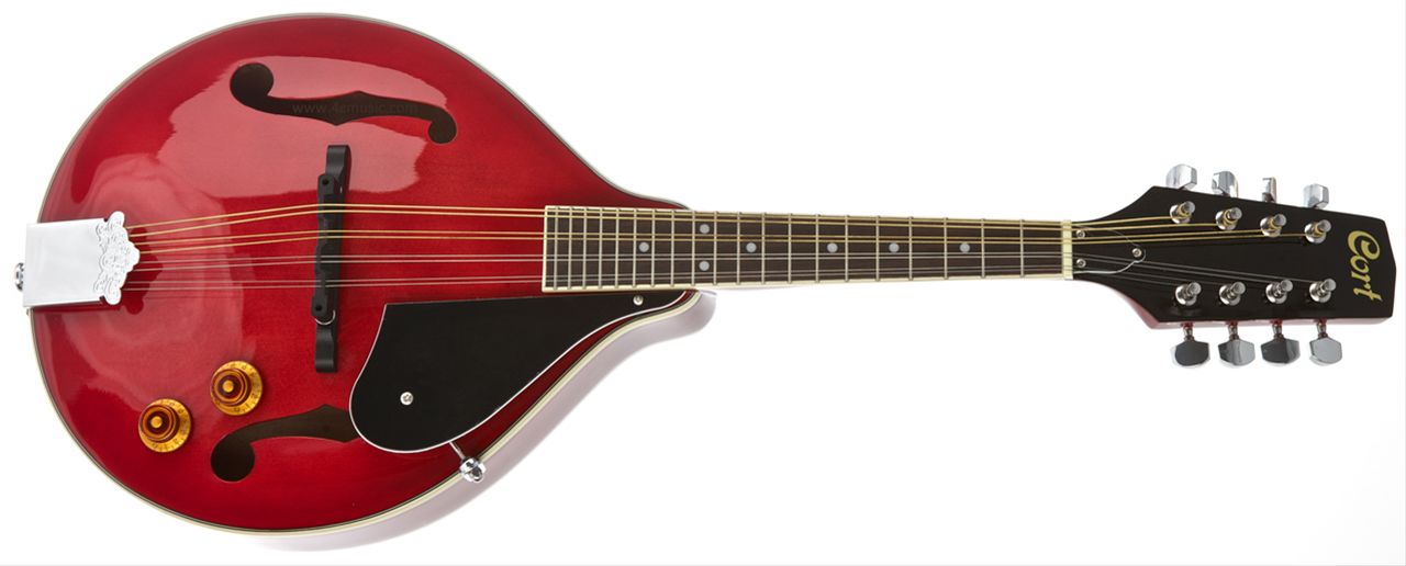 CORT CMA150 ETR ELEKTRO MANDOLIN ÇANTALI, TRANS RED, LADİN KAPAK