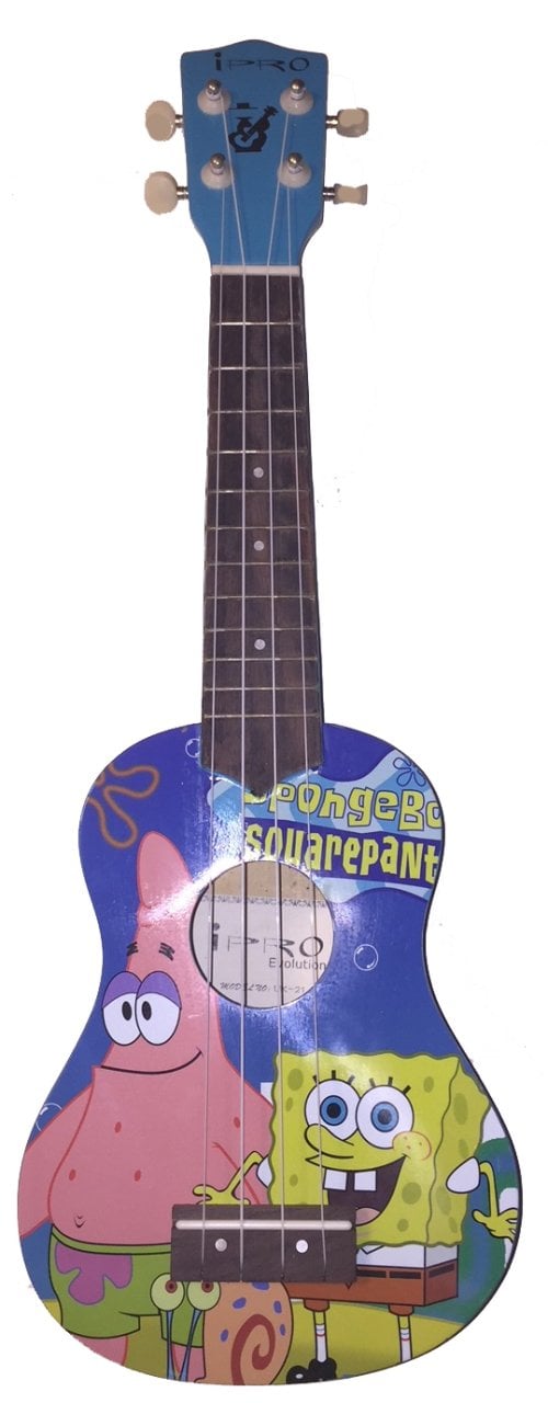 Sünger Bob Desenli Soprano Ukulele  + Kılıf Hediyeli