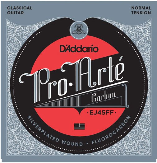 DADDARIO EJ45FF KLASİK GİTAR TEL SETİ, PRO-ARTE, CARBON TREBLES-DYNACORE BASSSES, SILVERPLATED WOUND, FLUOROCARBON, NORMALTENSION