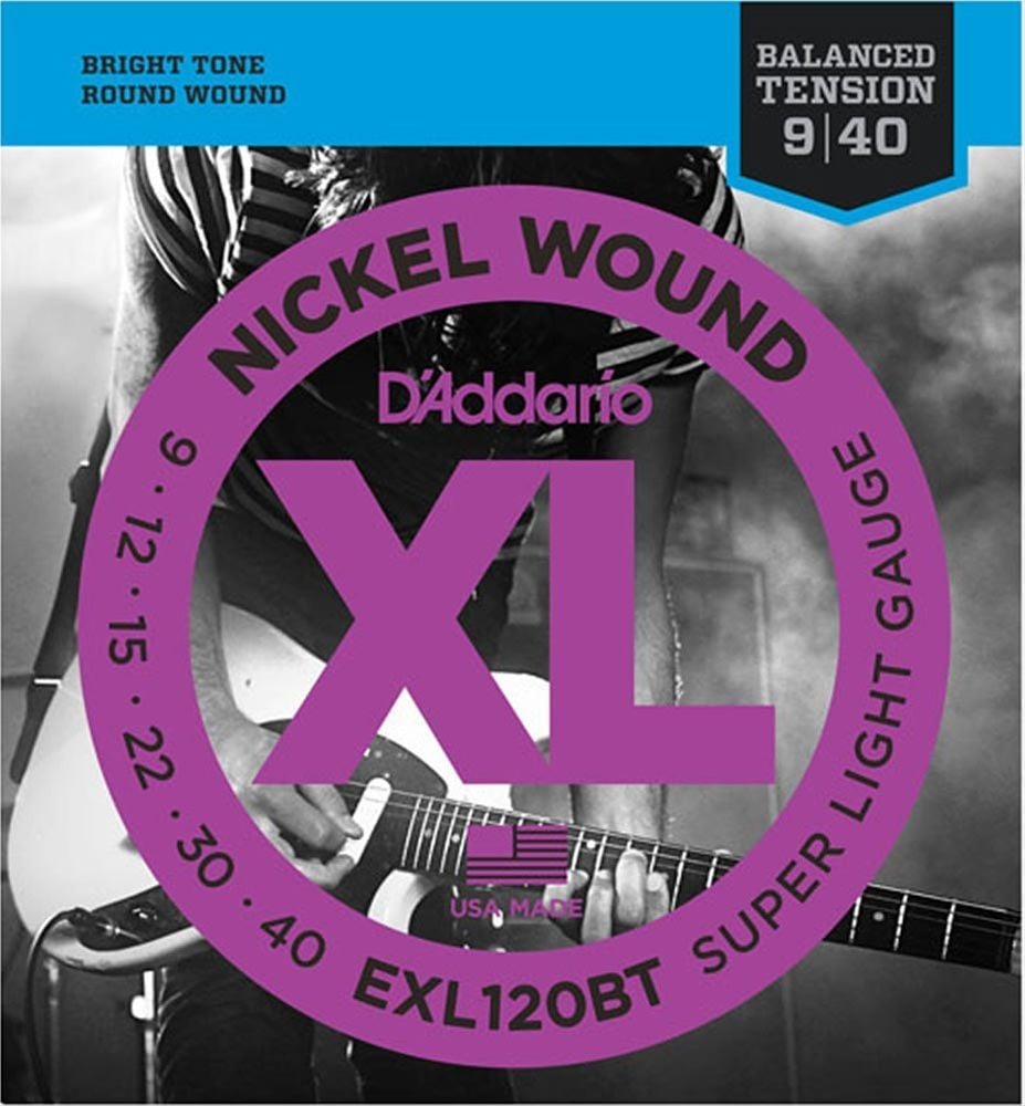 DADDARIO EXL120BT ELEKTRO GİTAR TEL SETİ, XL, 9-40, NICKEL WOUND, BALANCED TENSION, SUPER LIGHT GAUGE, BRIGHT TONE, ROUND WOUND