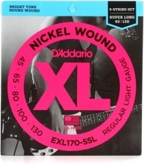 DADDARIO EXL170-5SL BAS GİTAR TEL SETİ , 5 TELLİ, XL, 45-130, SUPER LONG SCALE, NICKEL WOUND BASS, REGULAR LIGHT GAUGE, BRIGHT TONE, ROUND WOUND