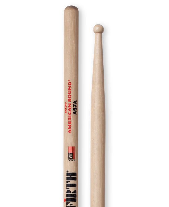 VICFIRTH AS7A BAGET/STICK (ÇİFT), HICKORY, 0.540''x15(1/2)'', MEDIUM TAPER, TIP: WOOD (AĞAÇ) / ROUND, SURFACE: SMALL/LACQUER