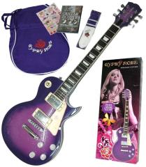 VALENCIA ELEKTRO GİTAR GYPSY ROSE SET (GIGBAG, STRAP, STICKERS, DVD), MOR, (2 SES, 2 TON, 3 YÖNLÜ SVİÇ)