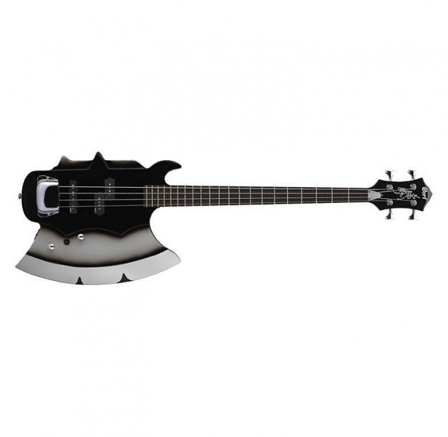 CORT GS BASS AXE2 BK BAS GİTAR, SİYAH, ÇANTALI, GENE SIMMONS İMZALI, Mighty Mite MMPB-4 & MMJB-R