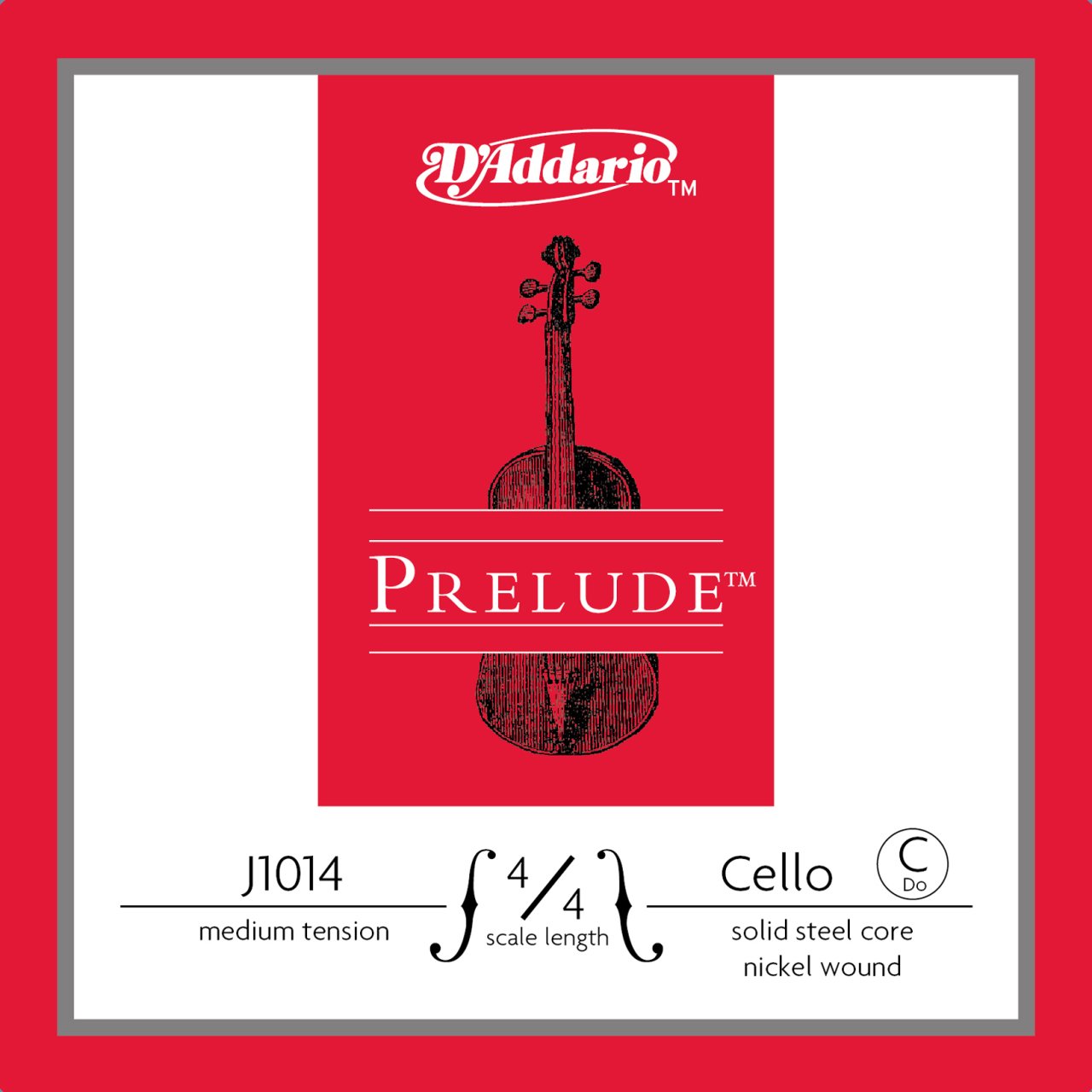 DADDARIO J1014 4/4M CELLO TEK TEL, PRELUDE, C-DO, 4/4 SCALE, MEDIUM TENSION