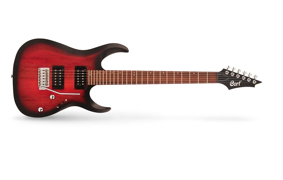 CORT X 100 OPBB ELEKTRO GİTAR OPEN PORE BLACK CHERRY BURST, MERANTI BODY