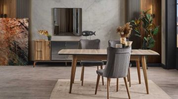 Vera Ceviz Modern Yemek Odası Takımı