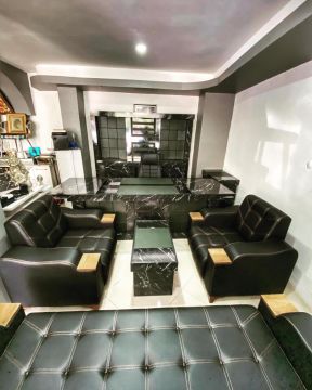 Vip Mermer Desenli Üniteli Ofis Büro Üçlü Oturma Gruplu Makam Koltuklu Yönetici Masa Takımı
