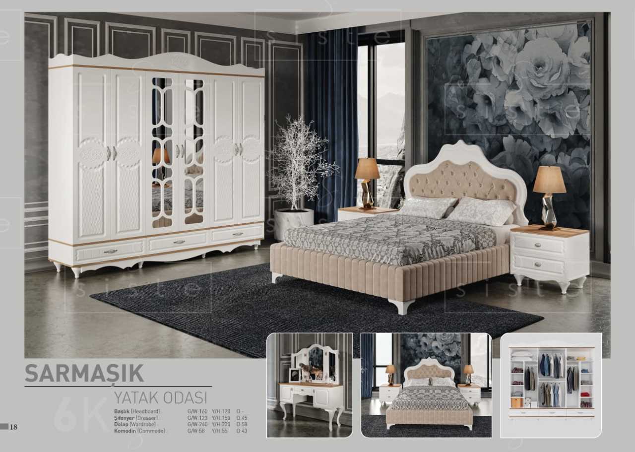 Sarmaşık Deluxe Mdf Country Yatak Dahil Yatak Odası Takımı Ss