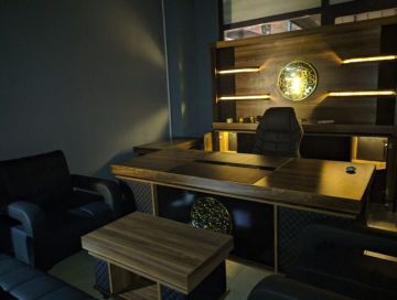 Diplomat Işıklı Üniteli Makam Ofis Büro Yönetici Masa Takımı