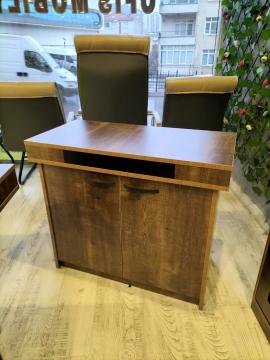 Trend Üniteli Ofis Büro Yönetici Makam Masa Takımı Ceviz