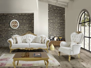 Gold Klasik Koltuk Takımı 3+3+1+1 Orta Sehpa Hediyeli Ds