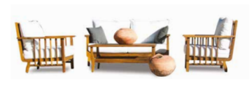 Rimini İroko Teak Sofa Garden Bahçe Balkon Takımı 2-1-1