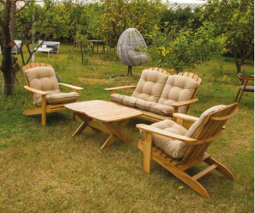 Adirondack İroko Teak Sofa Garden Bahçe Balkon Koltuk Takımı 2-1-1