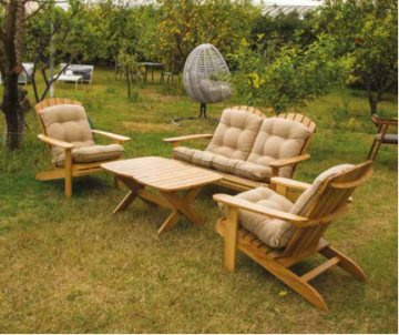 Adirondack Meşe Sofa Garden Bahçe Balkon Koltuk Takımı 2-1-1