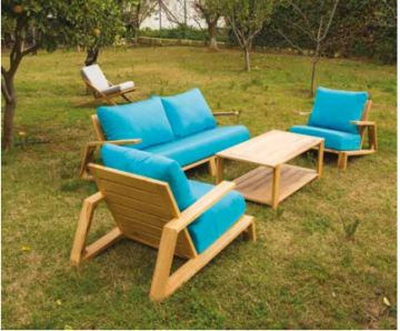 Malibu İroko Teak Sofa Garden Bahçe Balkon Koltuk Takımı 2-1-1