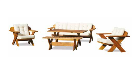 Cross İroko Teak Sofa Garden Bahçe Balkon Koltuk Takımı 3-1-1