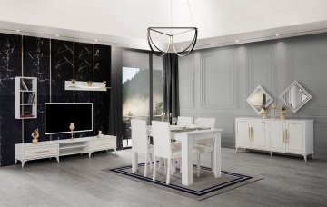 VZ Gold Yemek Odası Takımı Tv Ünitesi Dahil