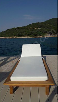 Standart İroko Teak Ahşap Şezlong