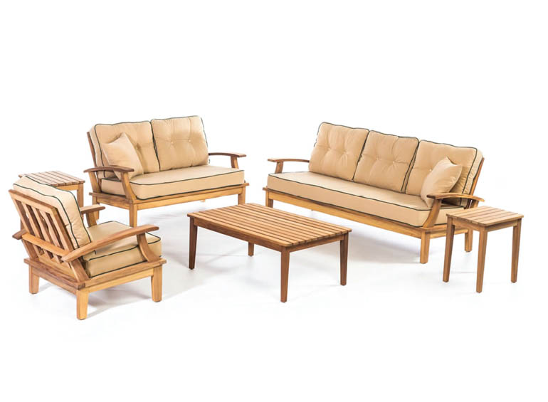 Trend İroko Teak Sofa Garden Bahçe Balkon Koltuk Takımı 2-1-1