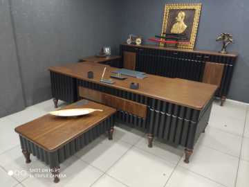 Baron Vip Doğal Ahşap Ofis Masa Makam Takımı Mg