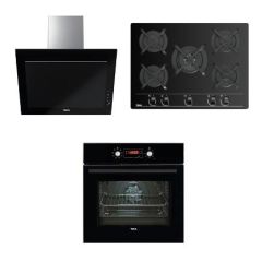 Teka Chef 10 Siyah Cam Ankastre Set Woklu  Dvt 98660 90 cm Davlumbaz - Gbc 75030 - Hak 629 Bk