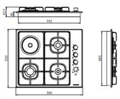 Silverline AS5632X01 Inox 3 Gazlı 1 Elektrikli Göz Ankastre Ocak 60cm