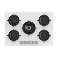 Ferre 2'li Beyaz Cam Ankastre Set Flowart Qms63cb Turbolu - Rs036 Woklu 75cm ocak