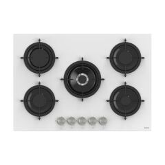 Ferre 2'li Beyaz Cam Ankastre Set Flowart Qms63cb Turbolu - Rs036 Woklu 75cm ocak