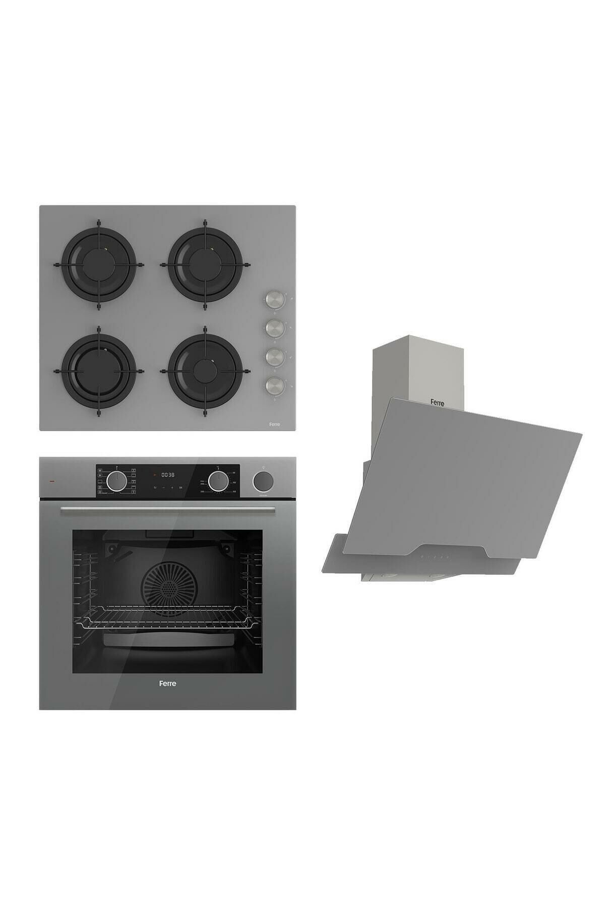 Ferre Steamart&fryart Serisi Buharlı Pişirme Gri Cam Set (cs208 + Xe64cpr +d065 )