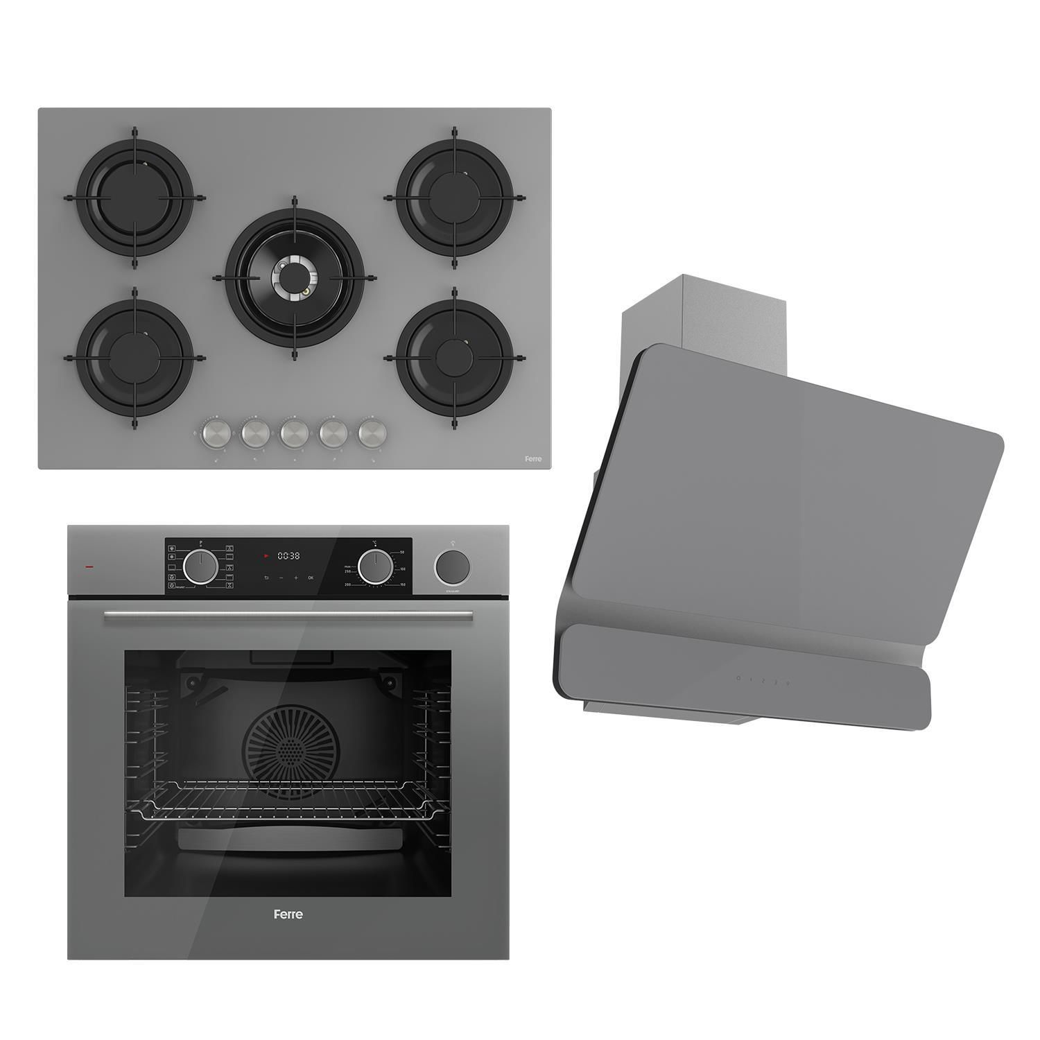 Ferre Steamart&fryart Serisi Buharlı Pişirme Gri Set (rs038 + Xe64cpr +d082 )