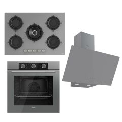 Ferre Flowart Basic Serisi Gri Ankastre Set (rs038+ Xe62cpr + D079 )