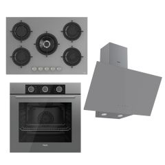 Ferre Flowart Basic Serisi Gri Ankastre Set (rs038+ Xe62cpr + D079 )